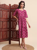Ethnic Motifs Floral Printed Tiered Fit & Flare Ethnic Dress