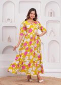 Ethnic Motifs Floral Printed Tiered Fit & Flare Ethnic Dress