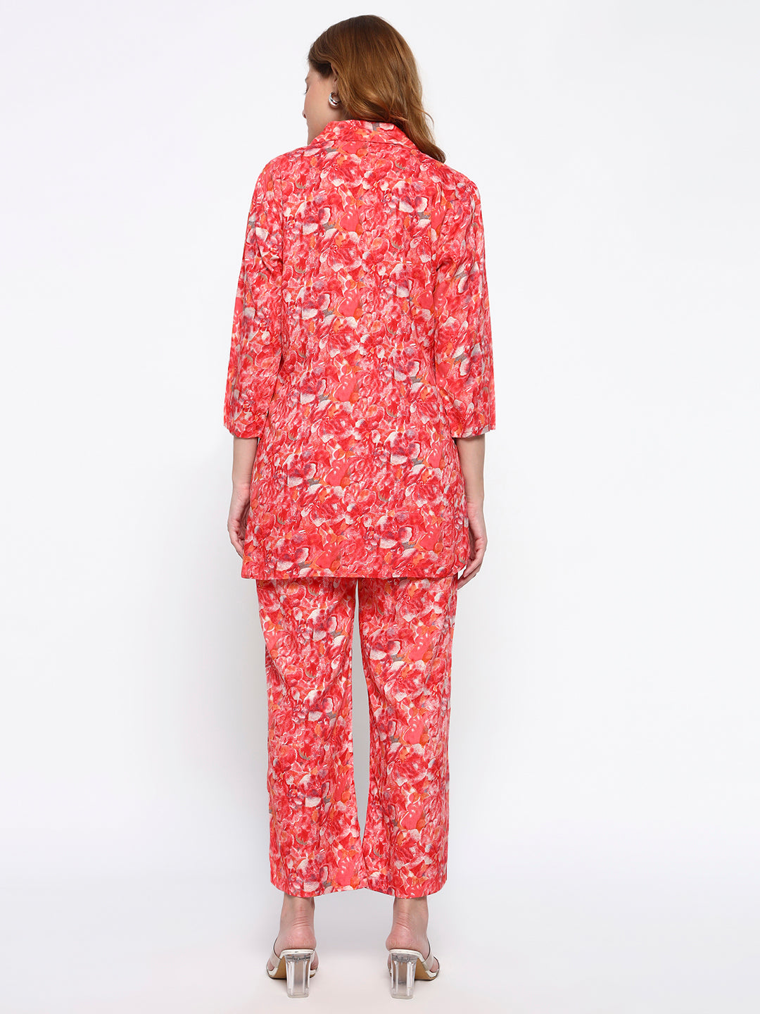 Pink Printed Rayon Blend Co-Ord Set