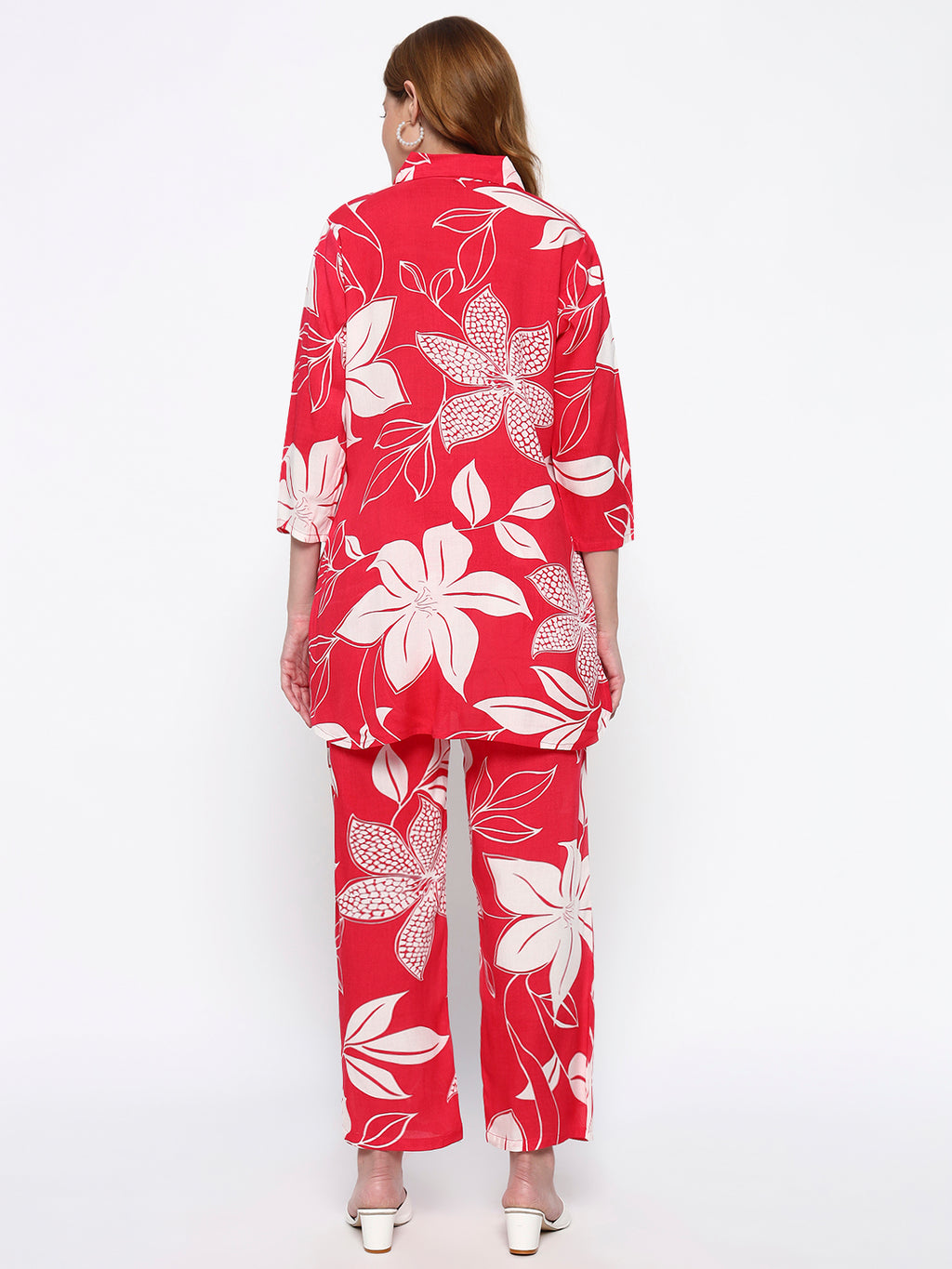 Pink Floral Printed Cotton Blend Co-Ord Set (Copy)