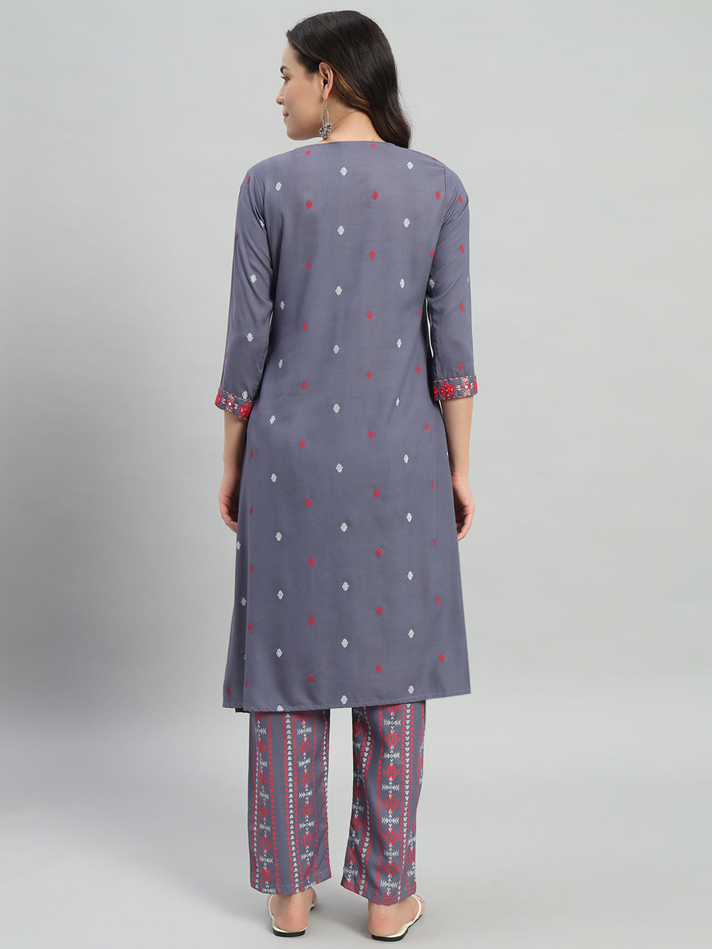 Gary Printed Cotton Blend A-line Suit Set