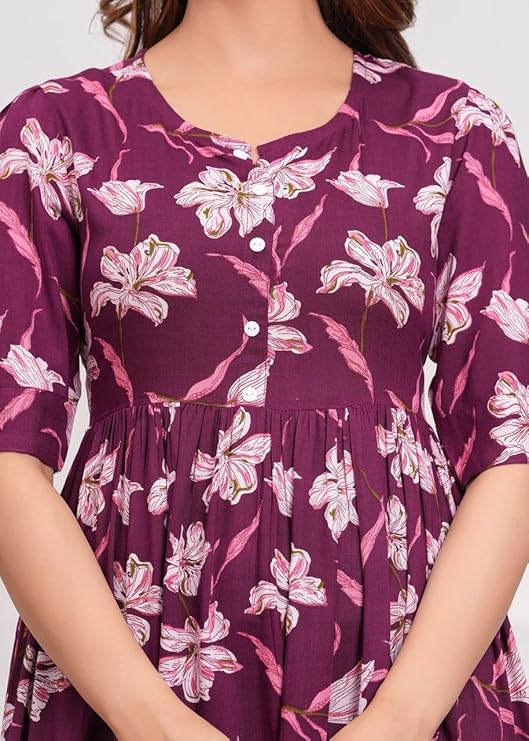 Ethnic Motifs Floral Printed Tiered Fit & Flare Ethnic Dress