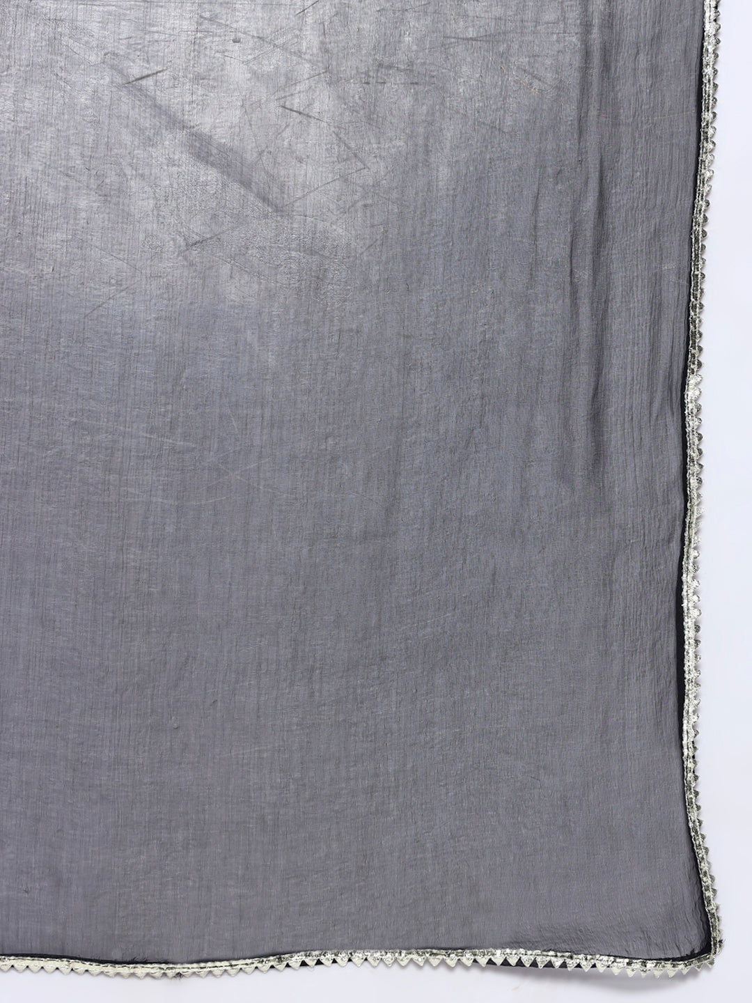 Black Embroidery Cotton Blend Straight Kurta Pant Dupatta Set