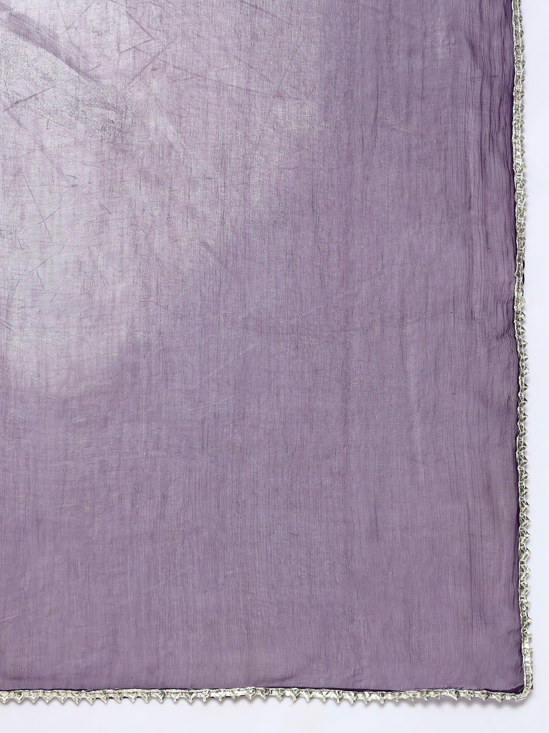 Purple Embroidery Cotton Blend Straight Kurta Pant Dupatta Set