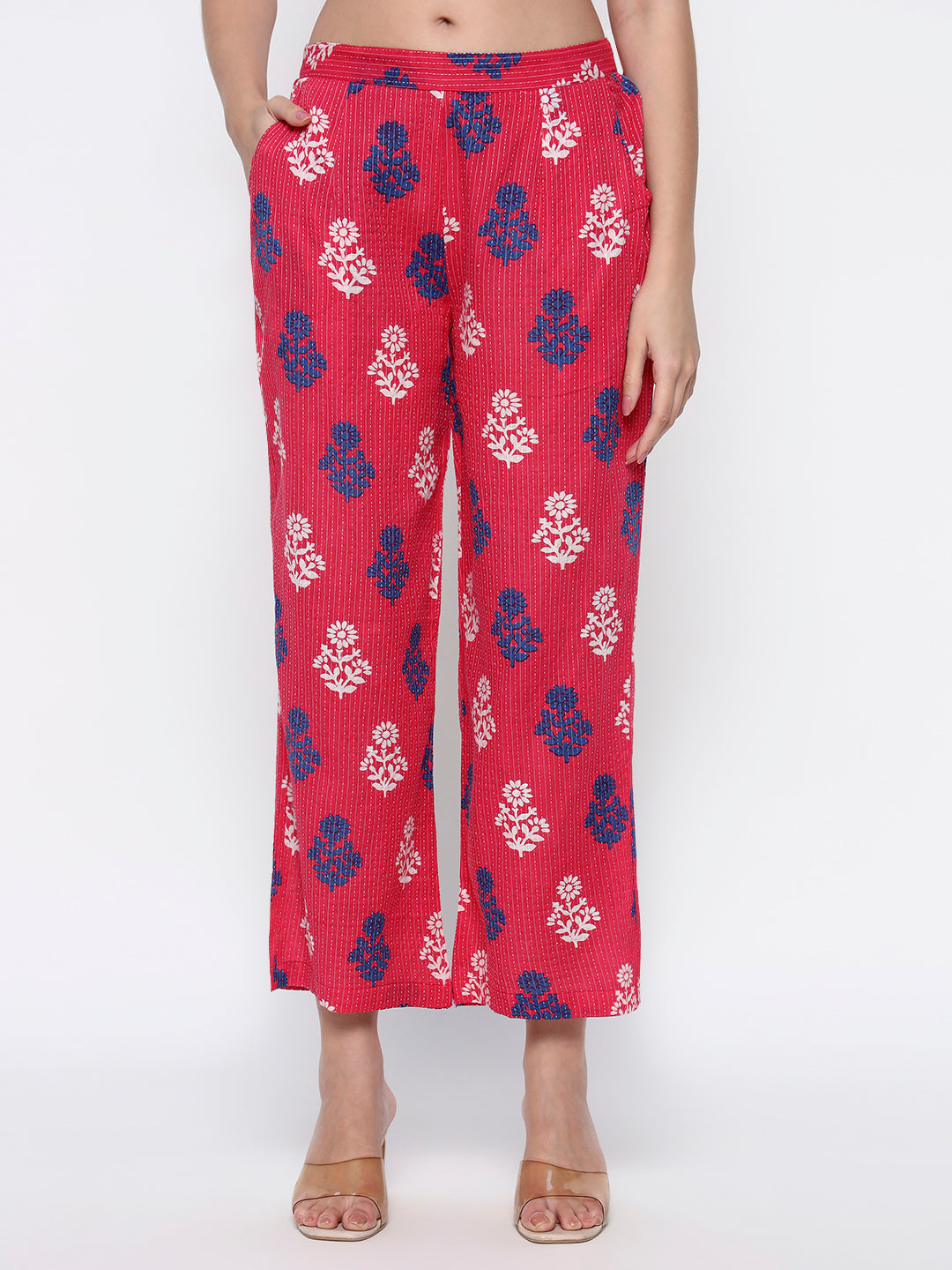 Pink Printed on cotton Katha fabric Co-Ord Set