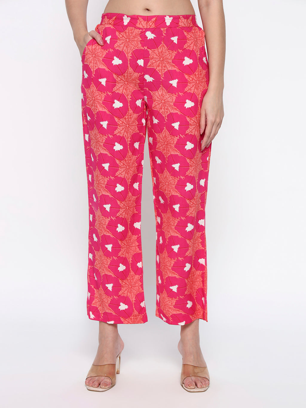 Red Floral Printed Cotton Blend Co-Ord Set