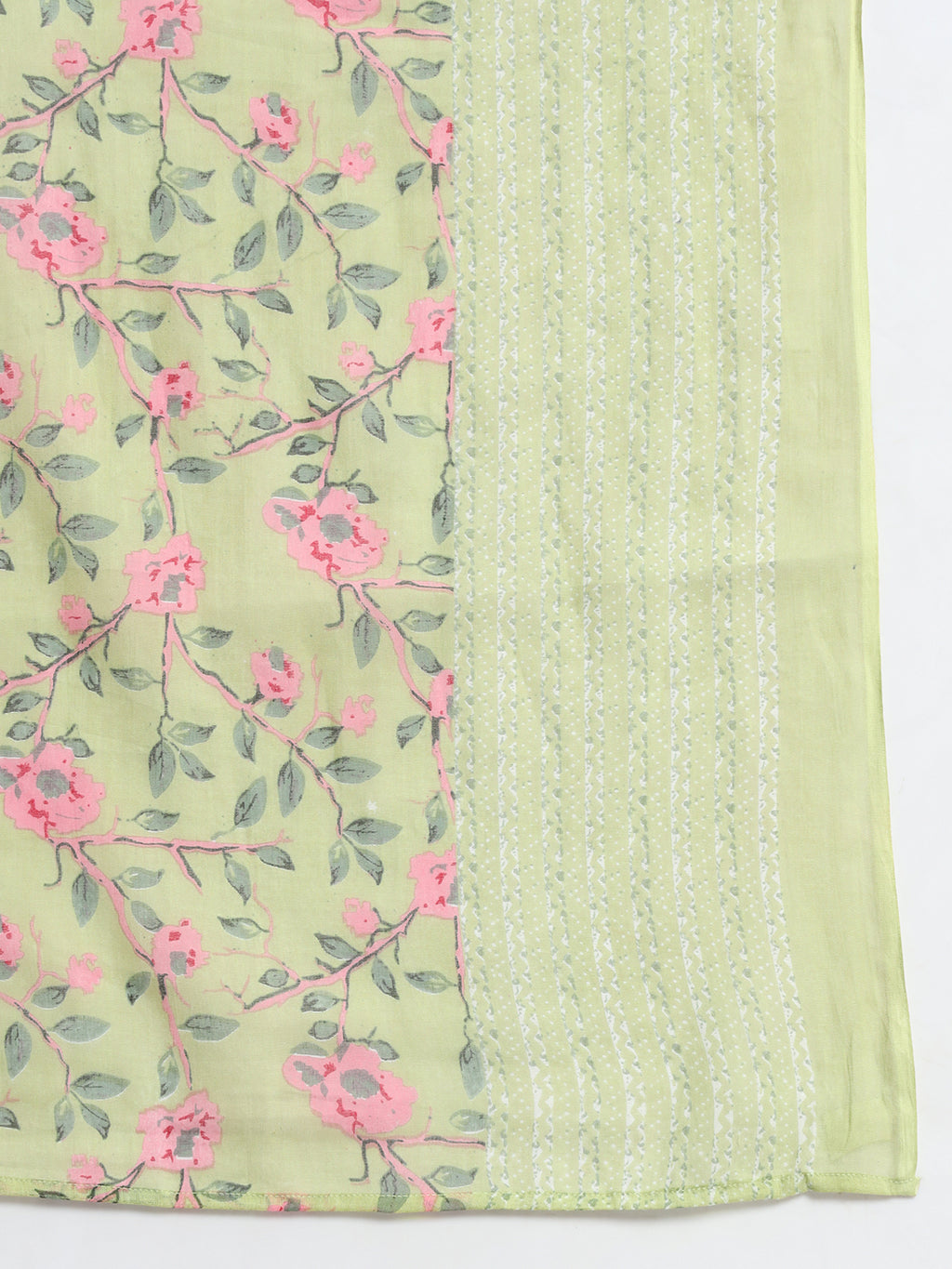 Green Embroidery Cotton Blend Straight Kurta Pant Dupatta Set (Copy)