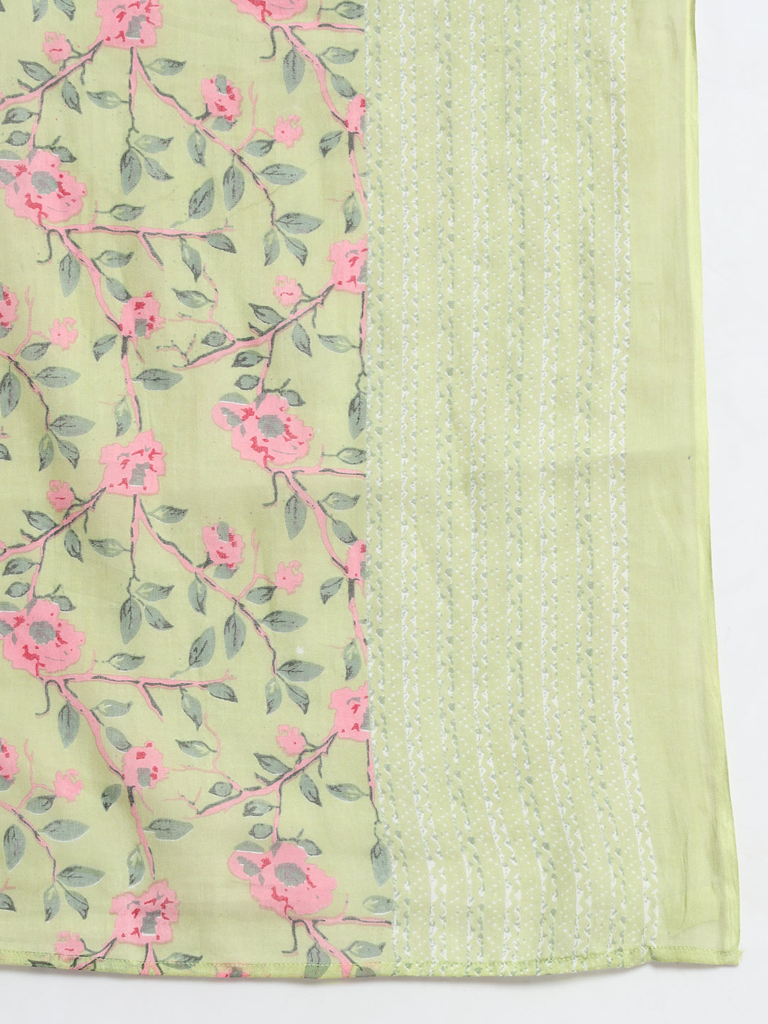 Green Embroidery Cotton Blend Straight Kurta Pant Dupatta Set (Copy)