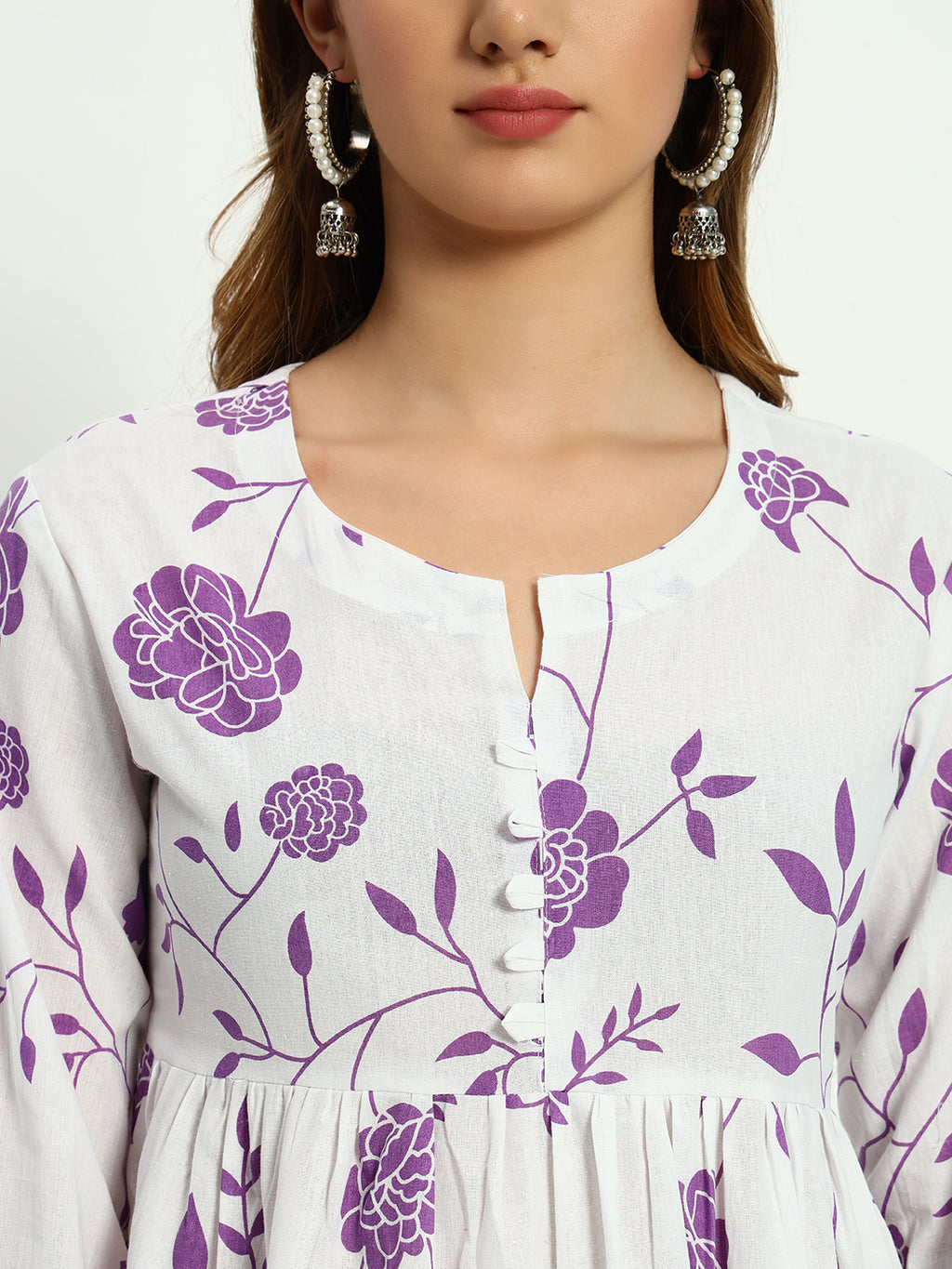 Ethnic Motifs Floral Printed Tiered Fit & Flare Ethnic Dress